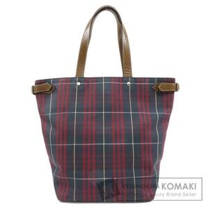 Burberry Checked Canvas Tote Bag
